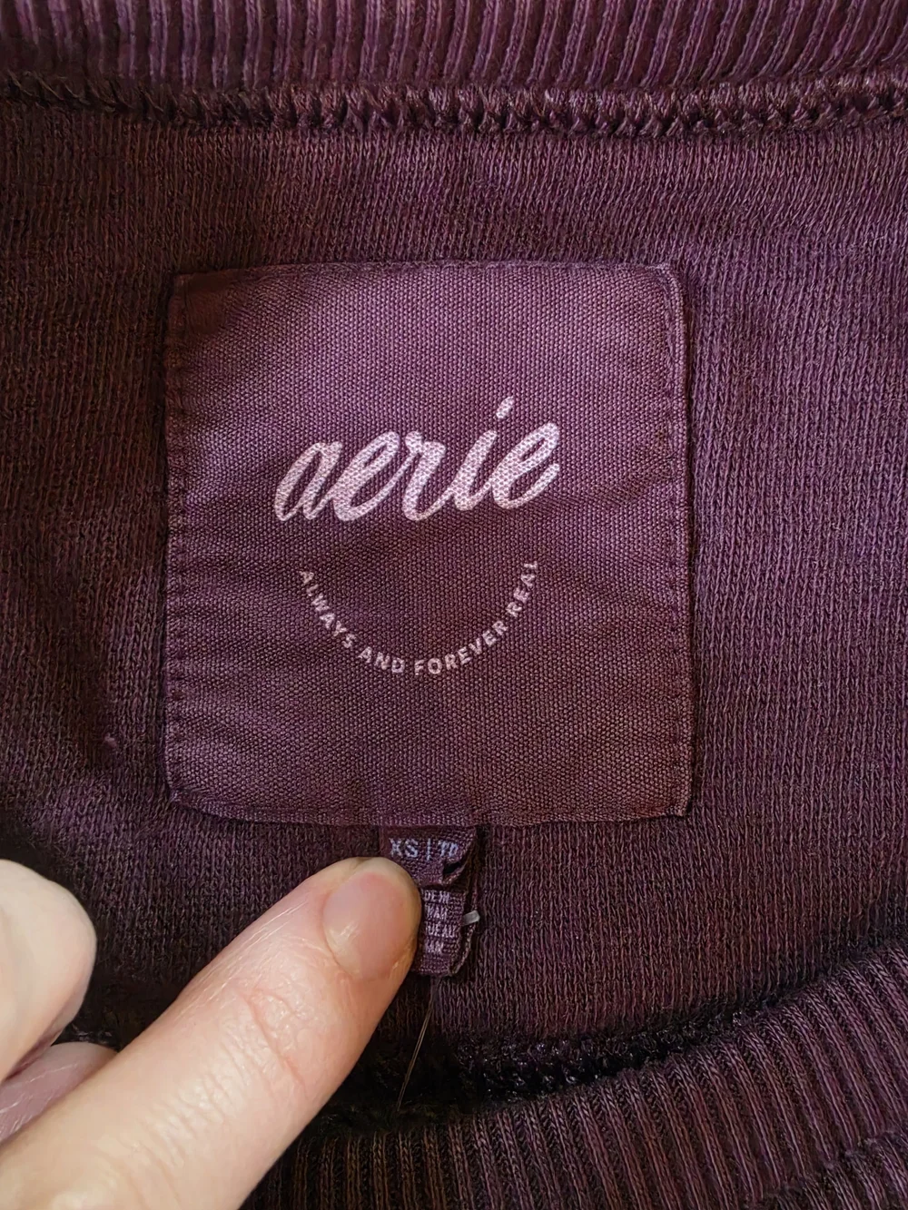 Aerie Womens XS Oversized Purple Crewneck Sweatshirt NEW - Picture 4 of 4